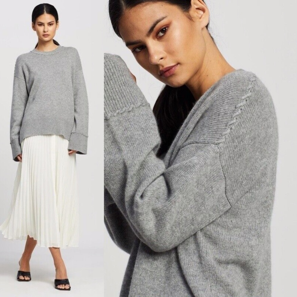 NWT Theory Karenia Cashmere Husky Gray Sweater Size P(XS)